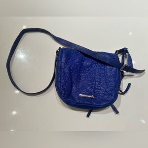 Vince Camuto Cobalt Blue Pebbled Leather Crossbody Bag (Adjustable Strap)